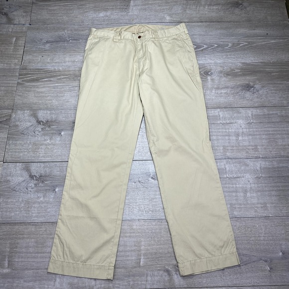 Polo Ralph Lauren Pants Mens 36x30 Khaki Tan Suffield Classic Chino Flat Front - Picture 1 of 13